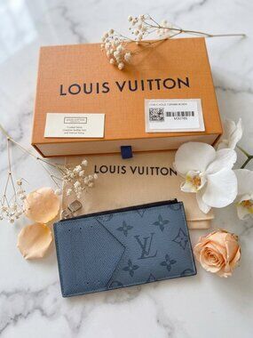 Authentic Louis Vuitton Taigarama Card Holder – Good Condition